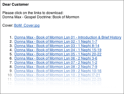 Your download links e-mail will look like this.